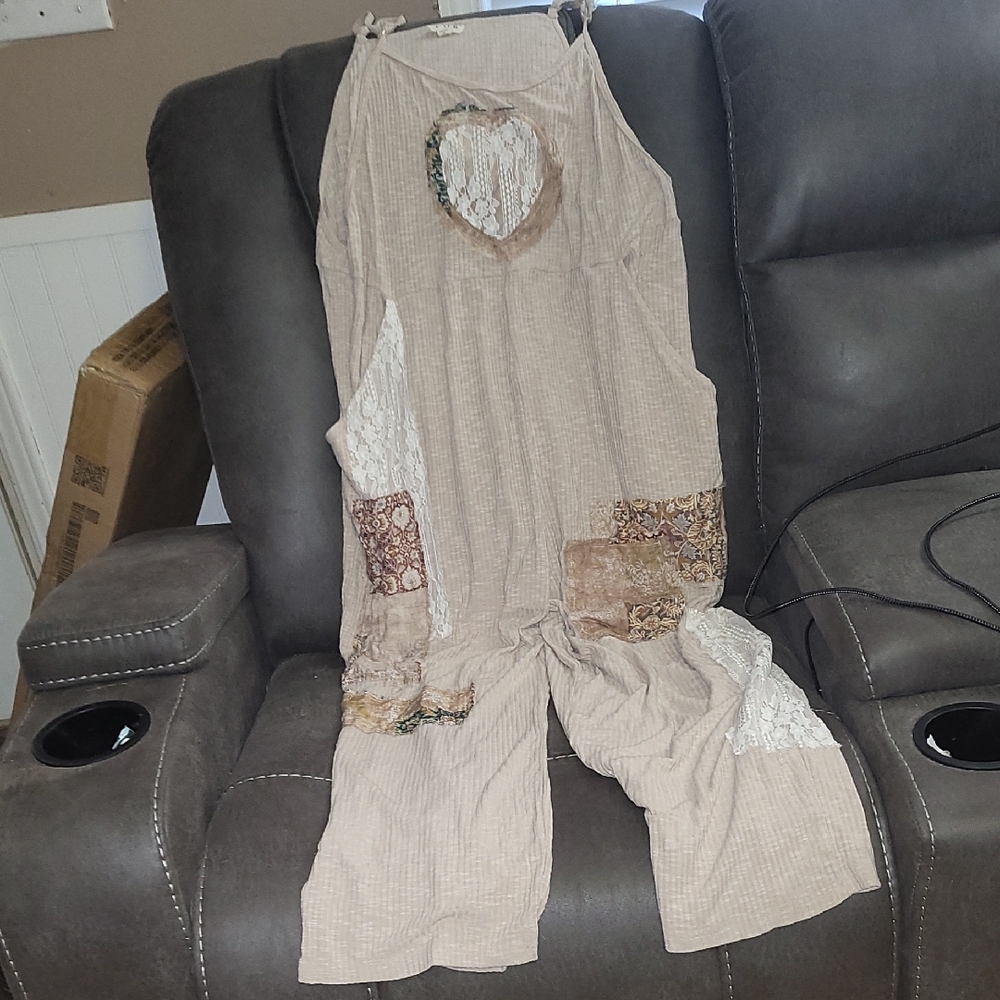 POL Bohemian Patchwork Jumpsuit